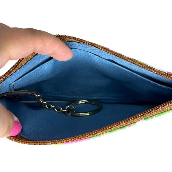 NWOT Dooney & Bourke RARE Daffodil Floral Pink Hawaiian Canvas Leather Wristlet - Picture 10 of 10